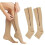 (black, S/M) Chaussettes de compression sans orteil avec genou zippé latéral haut 2