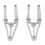 2x Motorrad Helm Halterung 33-41mm Silber 1