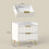 Yoha White and Gold Ribbed 2 Drawer Bedside Table 3