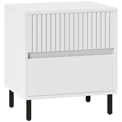 Cove White 2 Drawer Bedside Table 2 Drawers Line Detail 1
