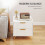 Yoha White and Gold Ribbed 2 Drawer Bedside Table 4