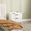Yoha White and Gold Ribbed 2 Drawer Bedside Table 7