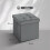 Nasedo Square Velvet Grey Foldable Storage Ottoman with Removable Lid 4