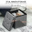 Nasedo Square Velvet Grey Foldable Storage Ottoman with Removable Lid 5