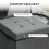 Nasedo Square Velvet Grey Foldable Storage Ottoman with Removable Lid 6