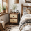 Mata Coyo Brown Industrial Bedside Table Wicker 2 Drawers 2
