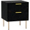 Selu Black and Gold Art Deco 2 Drawer Bedside Table Ribbed Design 2