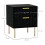 Selu Black and Gold Art Deco 2 Drawer Bedside Table Ribbed Design 3