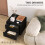 Selu Black and Gold Art Deco 2 Drawer Bedside Table Ribbed Design 5