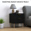 Selu Black and Gold Art Deco 2 Drawer Bedside Table Ribbed Design 6