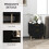 Selu Black and Gold Art Deco 2 Drawer Bedside Table Ribbed Design 7