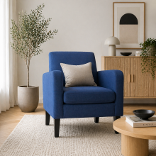 Niro Linen Look Blue Box Style Armchair