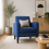 Niro Linen Look Blue Box Style Armchair 1