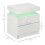 Rema High Gloss White Bedside Table With LED Lighting And 2 Drawer Storage 4