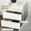 Rema High Gloss White Bedside Table With LED Lighting And 2 Drawer Storage 9