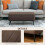 Mahano Linen Look Dark Brown Rectangle Storage Ottoman 7