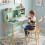 Kids Study Desk with Drawers Shelf and Storage Green 4