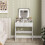 Linora Roso White Dressing Table With LED Mirror And Built In Storage 8