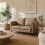 Vaha Light Brown Faux Leather 2 Seater Sofa 1