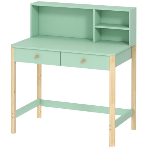 Kids Study Desk with Drawers Shelf and Storage Green 1