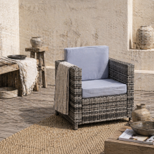 Roso Naba Rattan Grey Outdoor Armchair With Cushion
