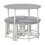 Bavino Metal And Fabric Grey Round Dining Table With 4 Upholstered Stools 1