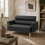 Raha Black Faux Leather Compact 2 Seater Sofa 1