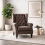 Mizi Fabric Brown Wingback Accent Chair With Button Tufted Upholstery 1