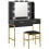 Taso Kana Black Dressing Table And Stool Set With Integrated Storage 1