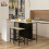 Bar Table and 2 Stools Set Steel Frame Black Oak 3