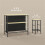 Bar Table and 2 Stools Set Steel Frame Black Oak 5