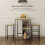 Bar Table and 2 Stools Set Steel Frame Black Oak 6