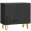 Diro High Gloss Black Geometric Pattern Sideboard With Gold Hairpin Legs 2