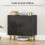 Diro High Gloss Black Geometric Pattern Sideboard With Gold Hairpin Legs 3