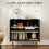 Diro High Gloss Black Geometric Pattern Sideboard With Gold Hairpin Legs 5