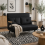 Tarico Black 4 In One Convertible Double Sofa Bed With Cushions 1