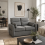 Pamazi Grey Faux Leather 2 Seater Sofa 1