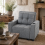 Soliri Grey Upholstered 3 In One Convertible Single Sofa Bed Tufted Cushion 1