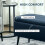 Sudina Linen Look Rectangle Dark Blue Storage Ottoman 6