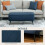 Sudina Linen Look Rectangle Dark Blue Storage Ottoman 7