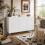 Sarota High Gloss White Luxe Sideboard With Hairpin Legs 1