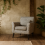 Niteroi Grey Patterned Fabric Accent Armchair 1
