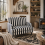Yosefi Black And White Velvet Cuddle Accent Sofa Stripe Design 1