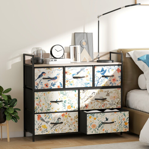 Tonona Wooden White 7 Drawer Storage Chest 1