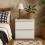 Budapest White Wood Bedside Table 2 Drawers 2