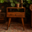 Chioggia Rustic Chestnut Solid Wood Bedside Drawer and Open Shelf 1