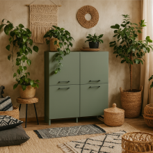 Onyx Sage Green 4 Door Storage Cabinet