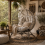 Lenika Oversized Rattan Light Grey Egg Chair With Cushion And Side Storage Pocket 1