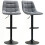 Modern Swivel Bar Stools Set of 2 Upholstered Dark Grey 2