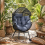 Lilo Rattan Grey And Black String Style Egg Chair With Padded Cushion 1